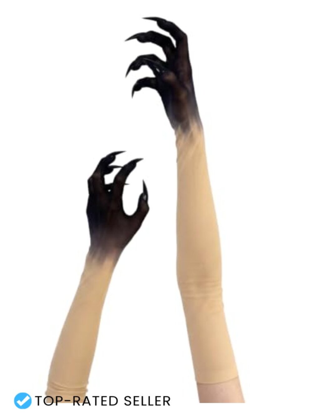 Sheer Mesh Claw Gloves Over-Elbow Arm Sleeves Halloween Cosplay